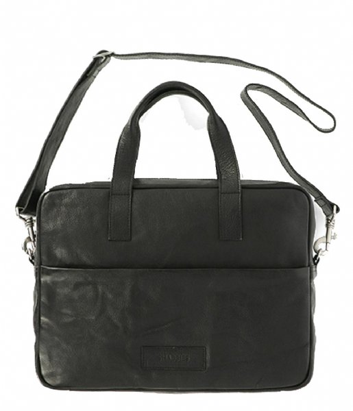 Shabbies  Businessbag Heavy Grain Leather 15 Inch Black (1000)
